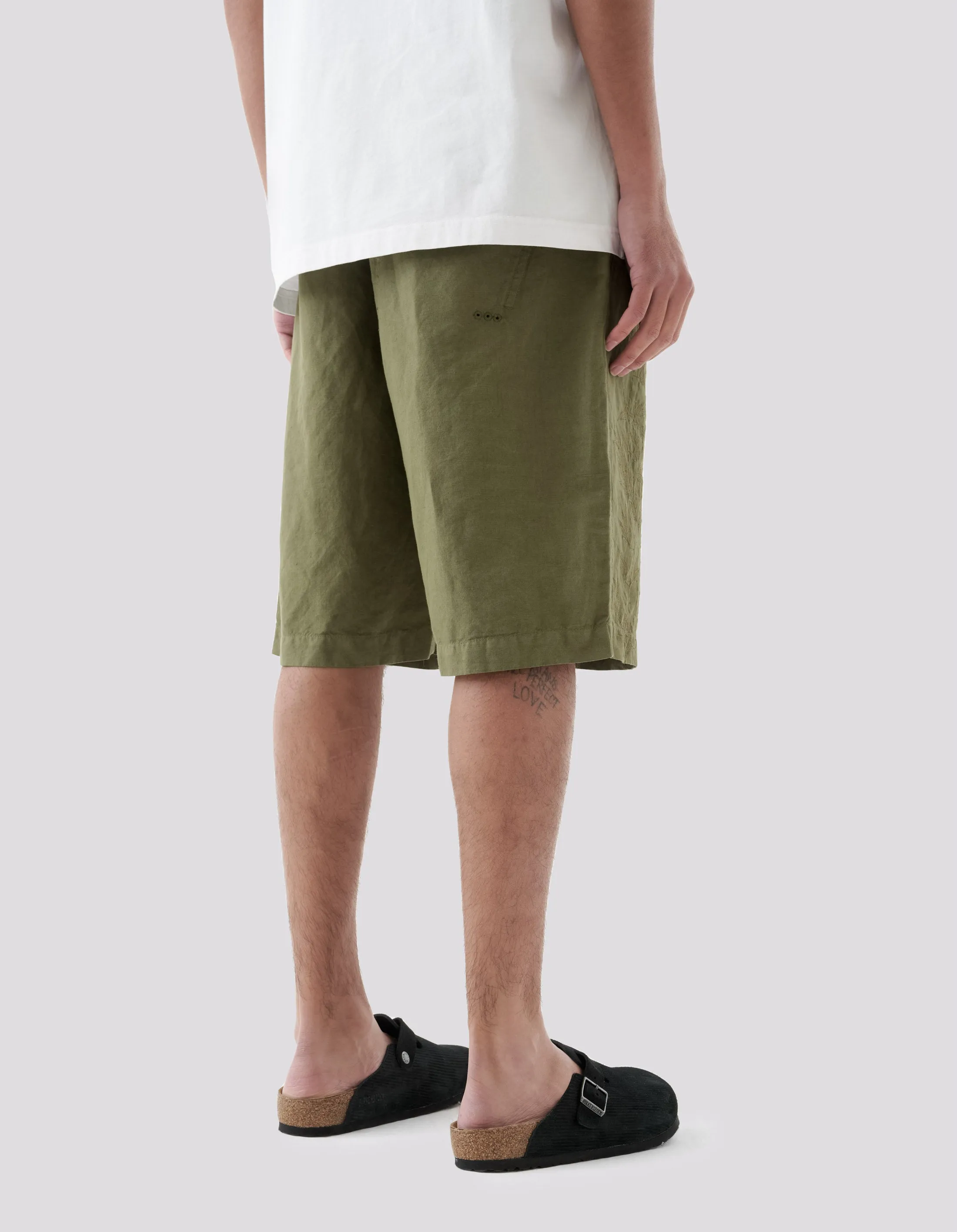 5121 Dragon Bamboo Hemp Track Shorts Olive OG-107F