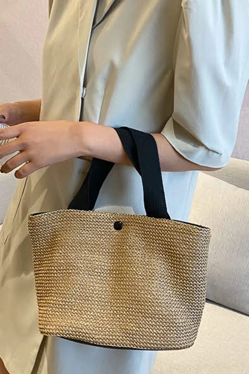 BEACH VACATION WOVEN STRAW BAG