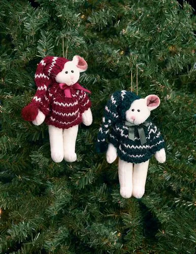 Bearngton - Christmouse Pair Christmas Plush Mouse Bears 5 Inches and Retired