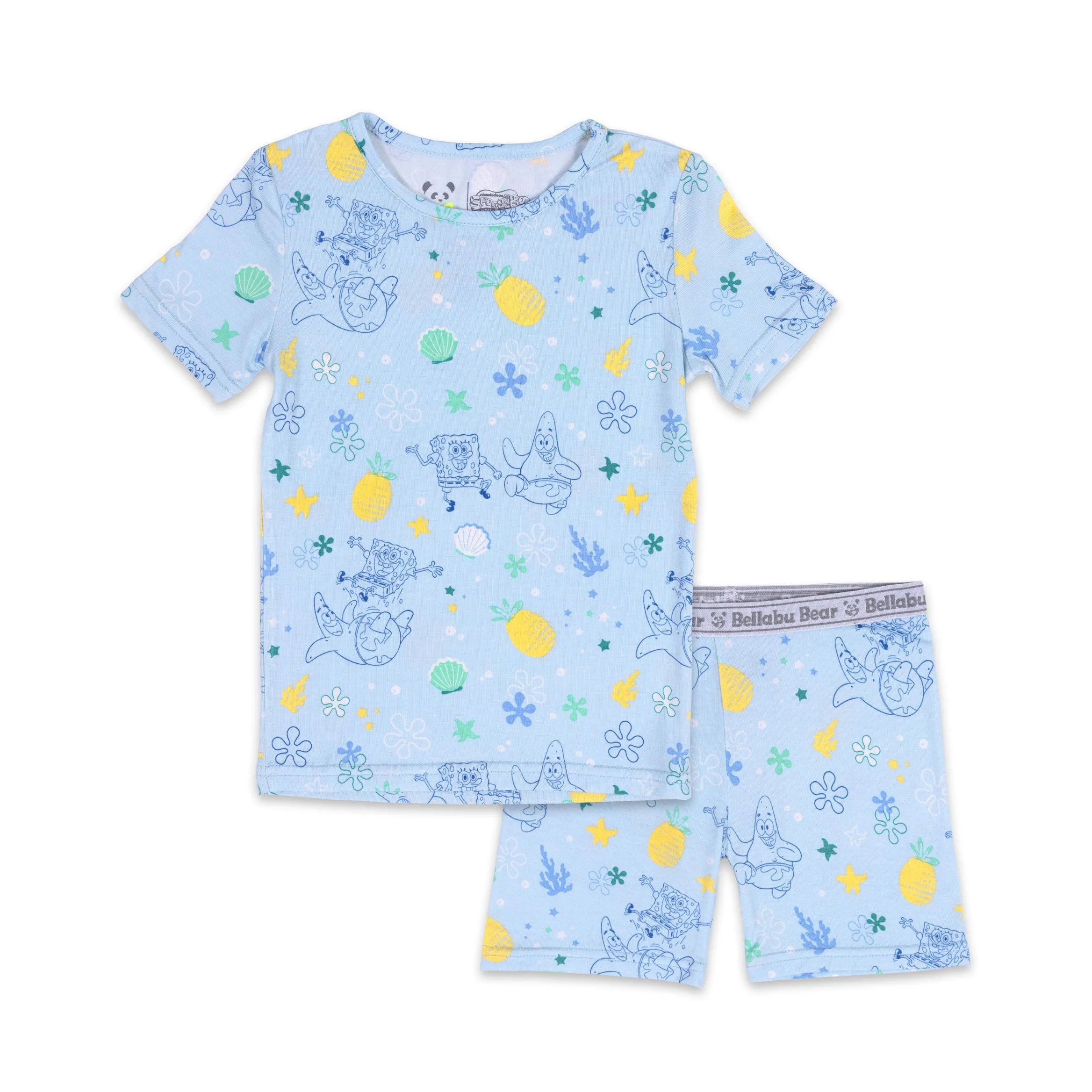 Bellabu Bear 2 piece Short Sleeve w/ Shorts PJ Set - SpongeBob Fun