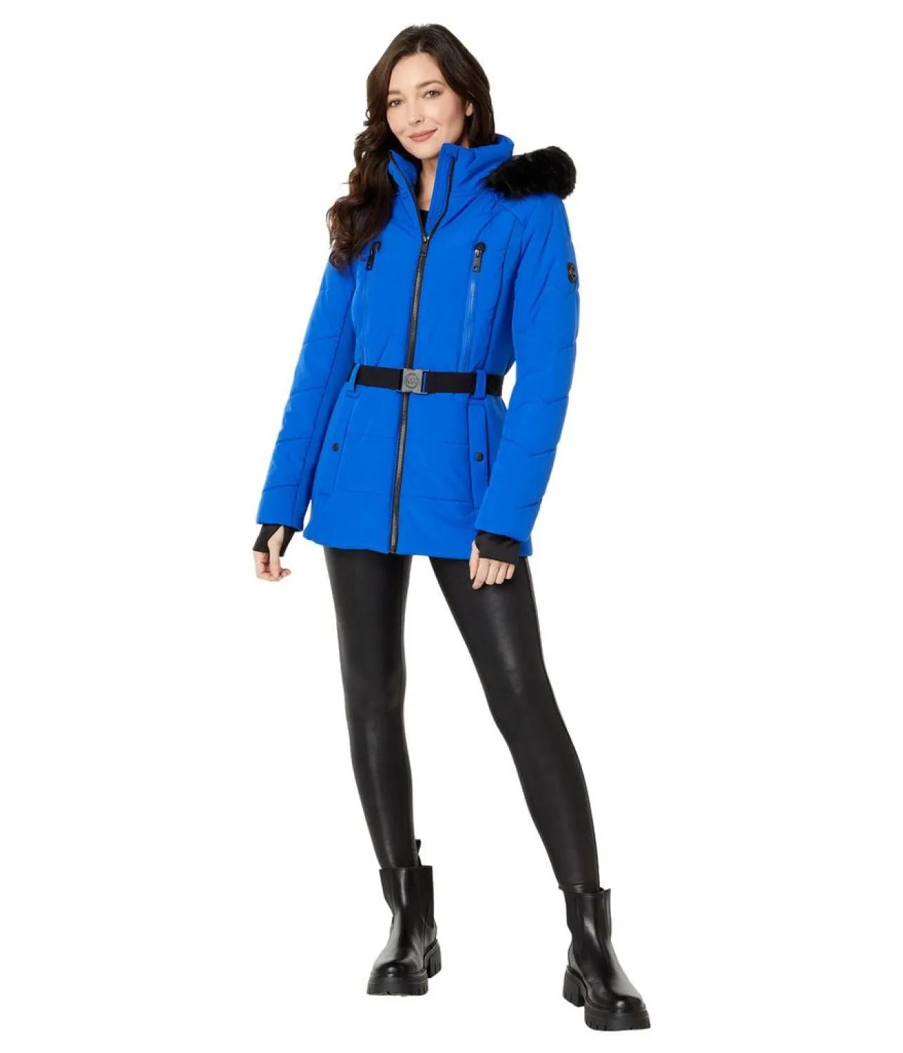 Belted Active Short Puffer Jacket A422095Q