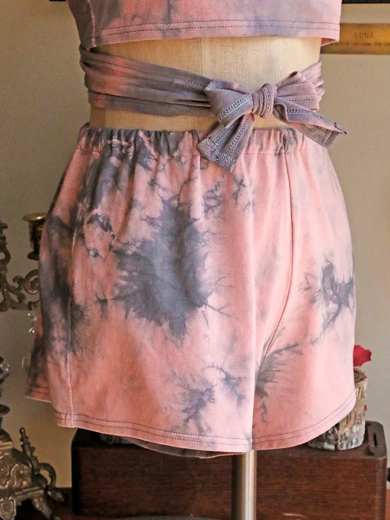 Bianca Rachele Hand Dyed Lounge Shorts | Pink   Grey