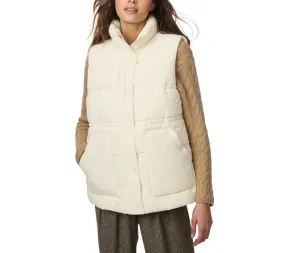 Double Stitch Puffer Vest Ecru