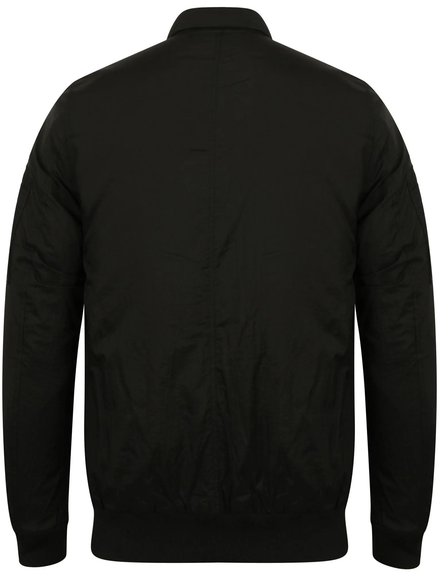 Garrison Zip Through Wrinkle Bomber Jacket in Black