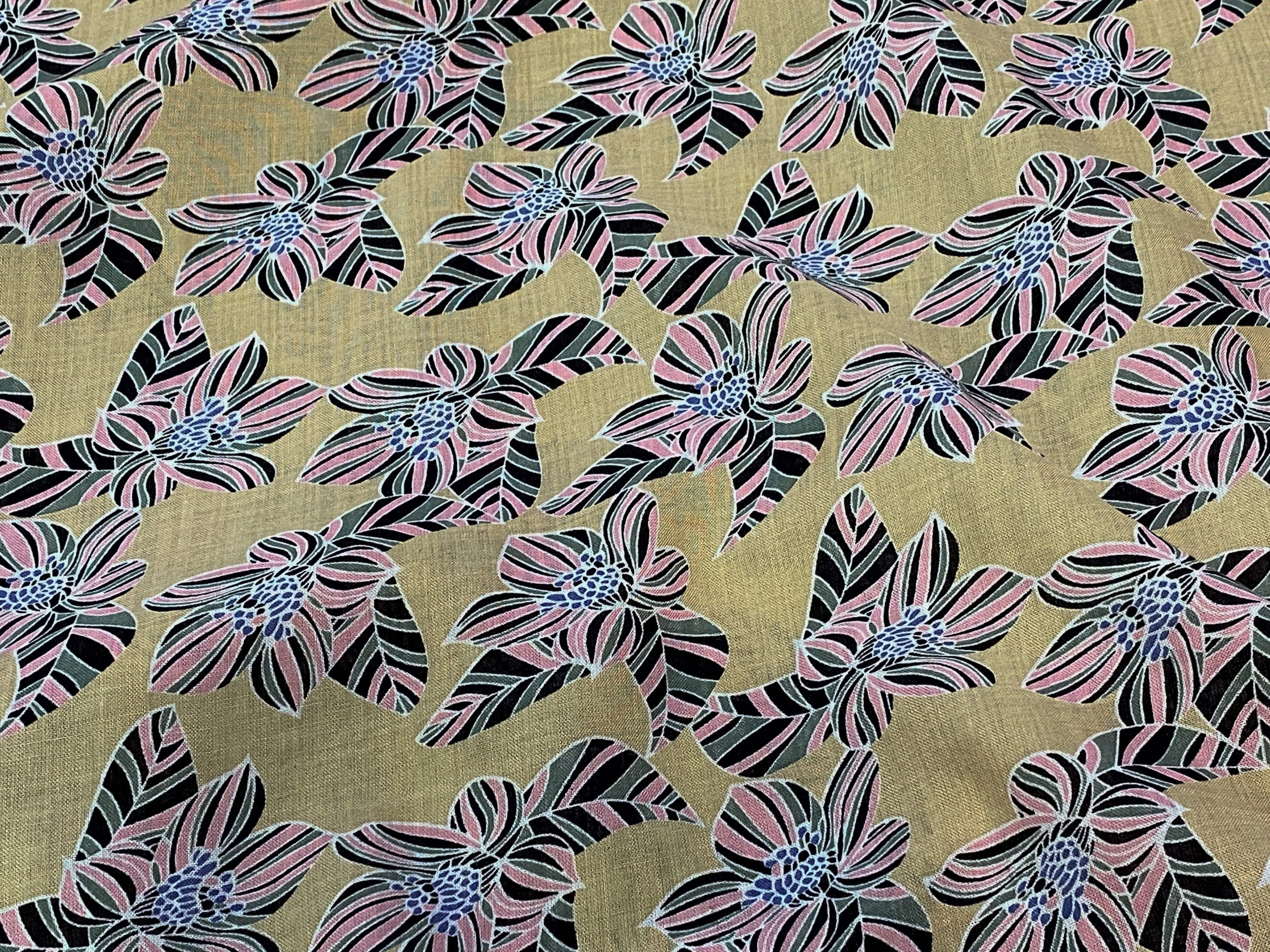 Geometric Flower - Cotton Blended Voile