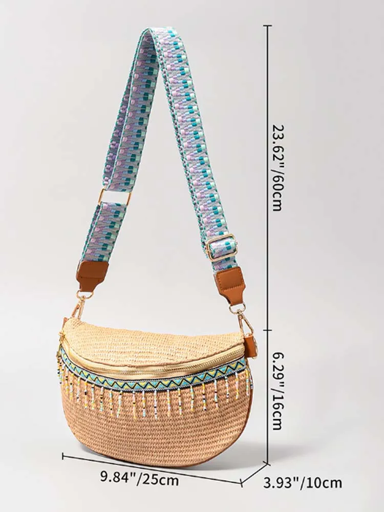 Grass Woven Chest Bag