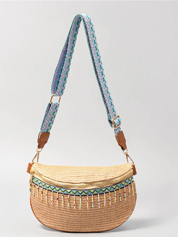 Grass Woven Chest Bag