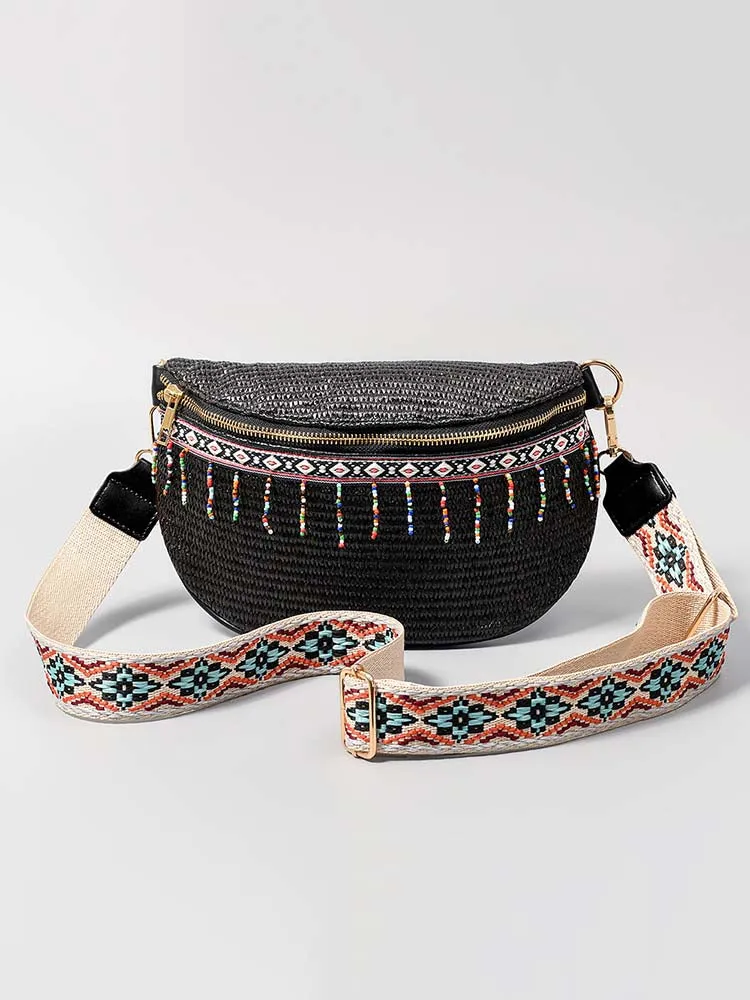 Grass Woven Chest Bag