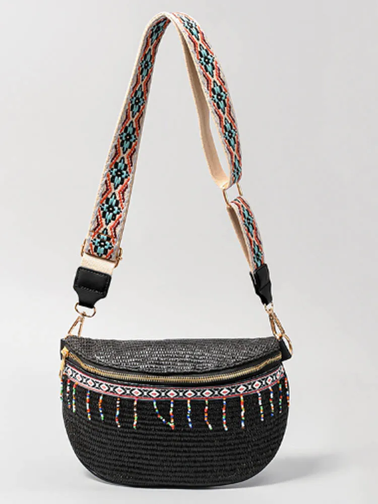 Grass Woven Chest Bag