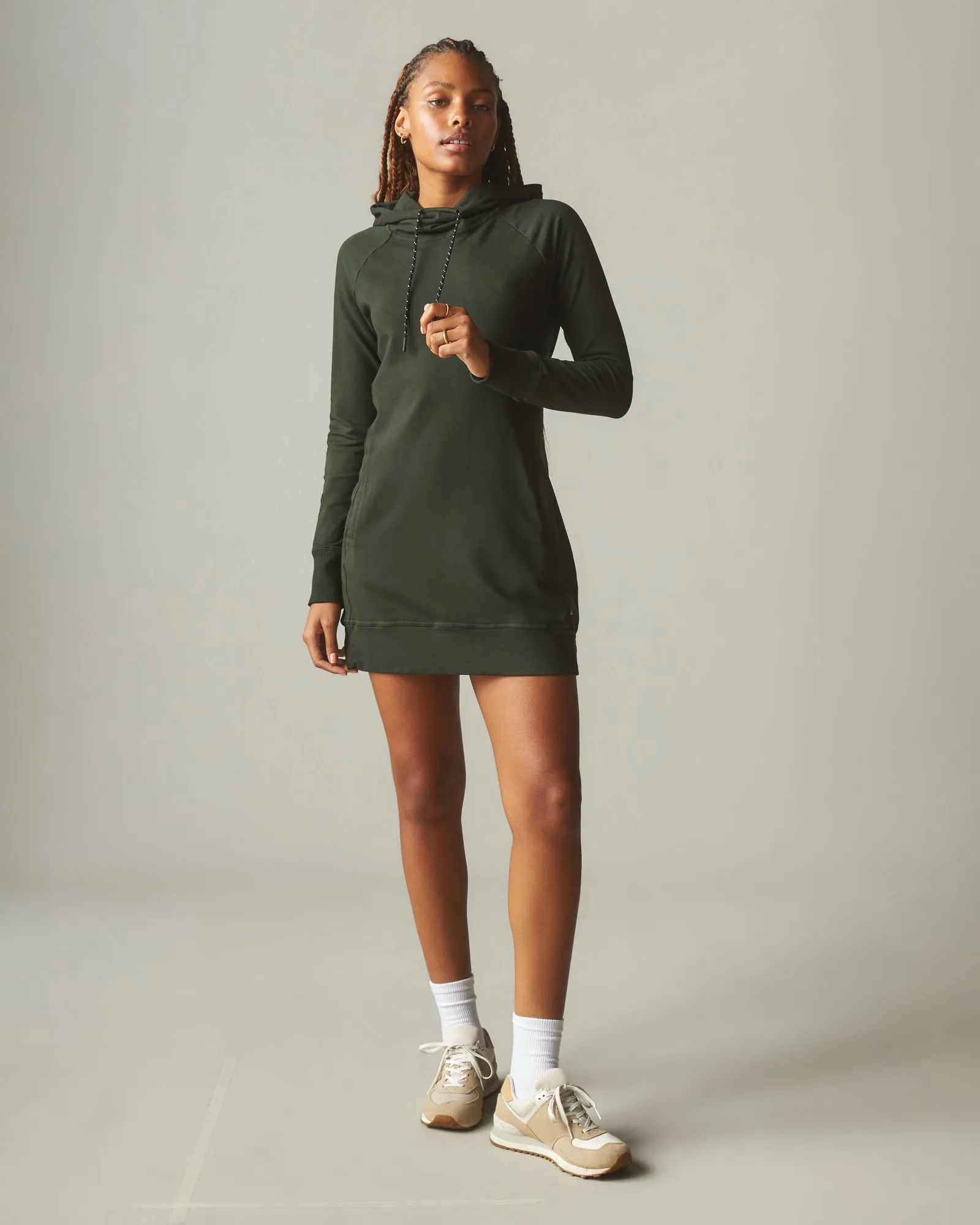 Hoodie Dress - Dark Elm