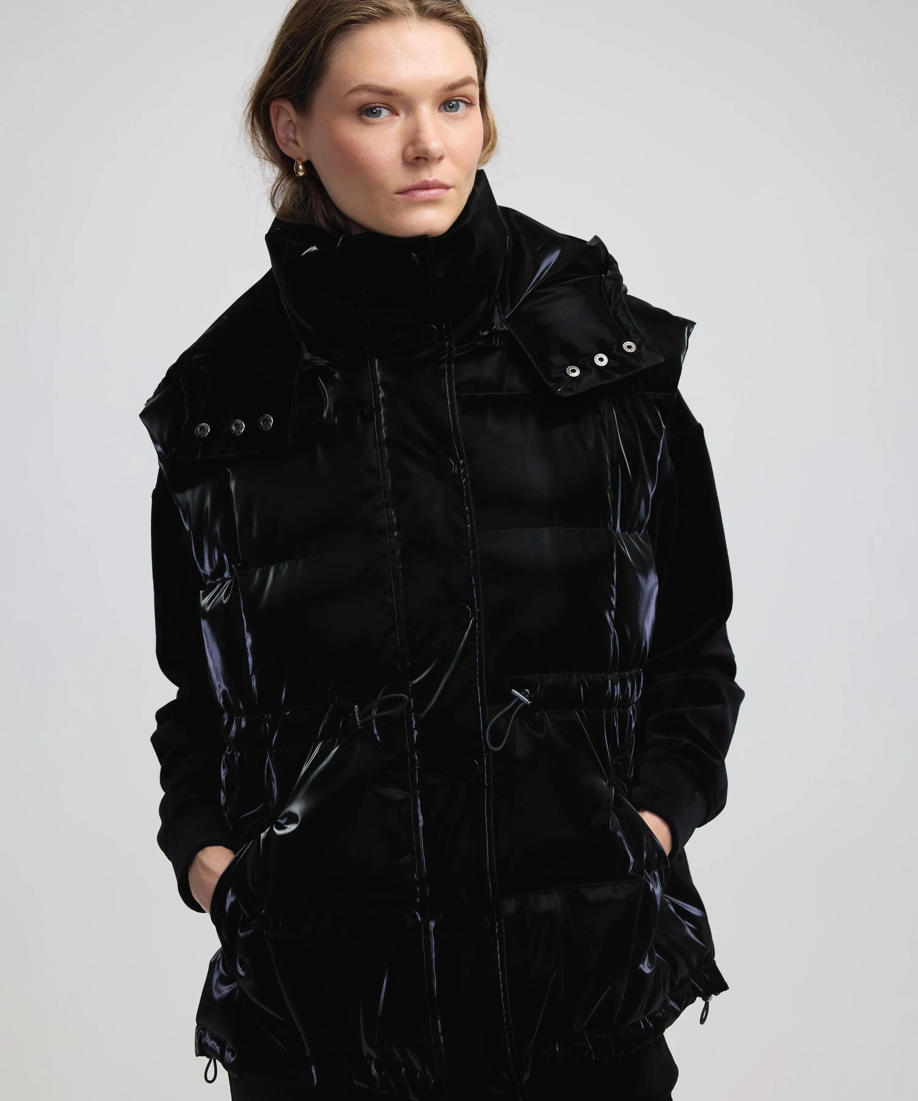 Ipekyol Shiny Textured Puffer Vest Black