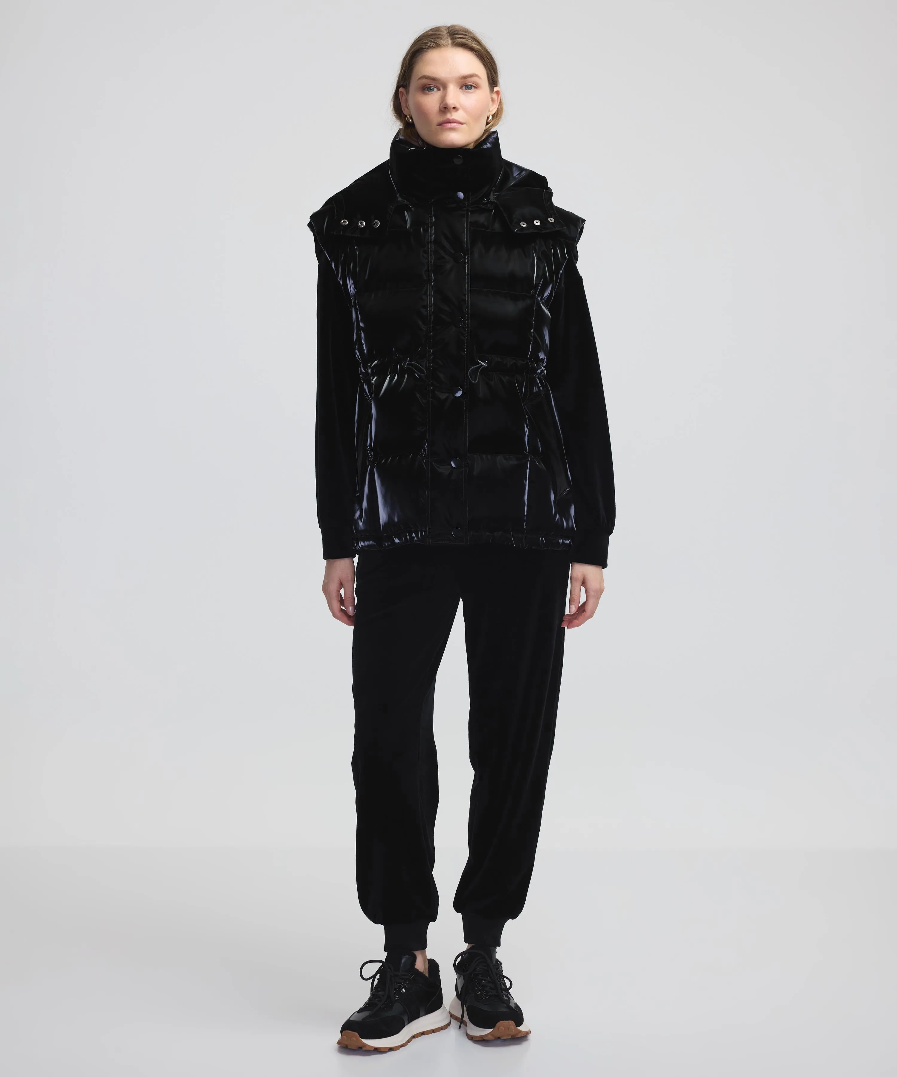 Ipekyol Shiny Textured Puffer Vest Black