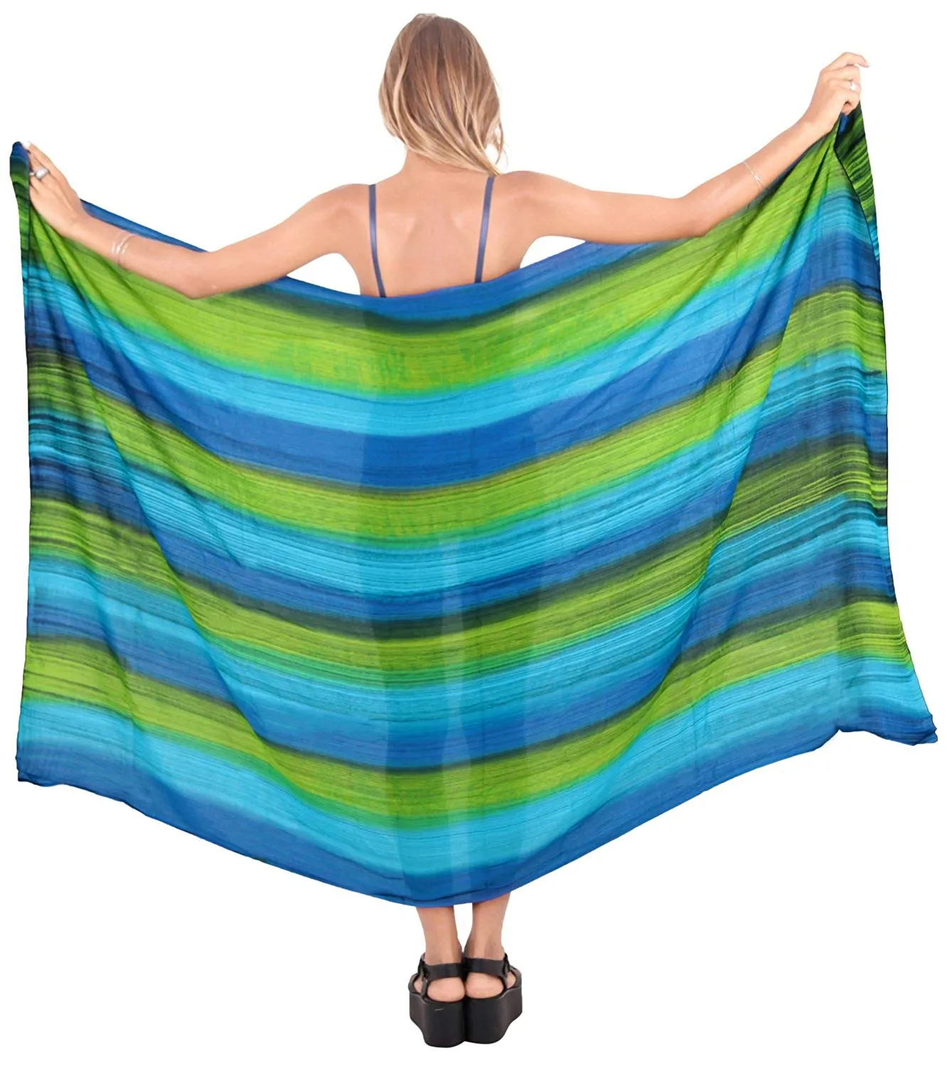 LA LEELA Swimsuit Cover-Up Sarong Beach Wrap Skirt Hawaiian Sarongs for Women Plus Size Large Maxi FI