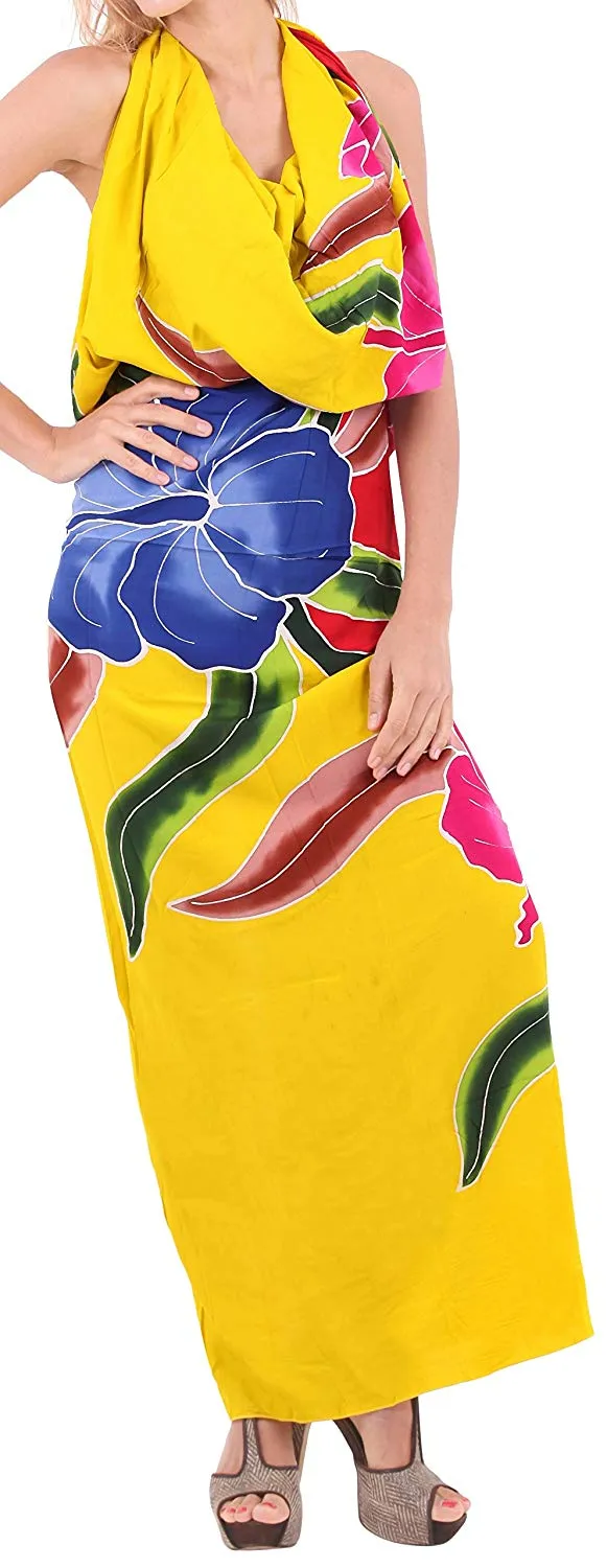 LA LEELA Womens Plus Size Sarong Swimsuit Cover Up Beach Wrap Skirt Sarong Wraps for Women Large Maxi EJ