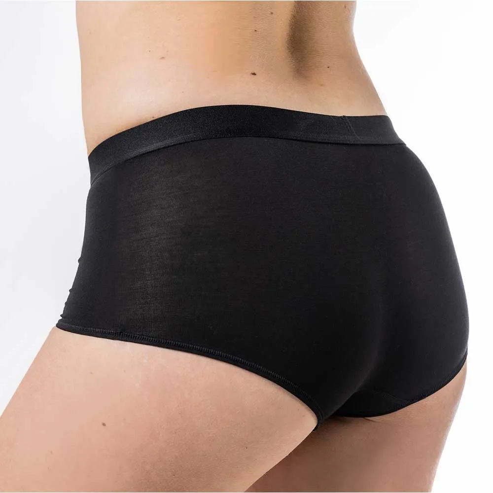 Ladies Bamboo Boxer Boy Shorts - Black