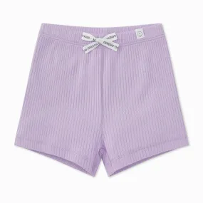 Lilac Ribbed Shorts