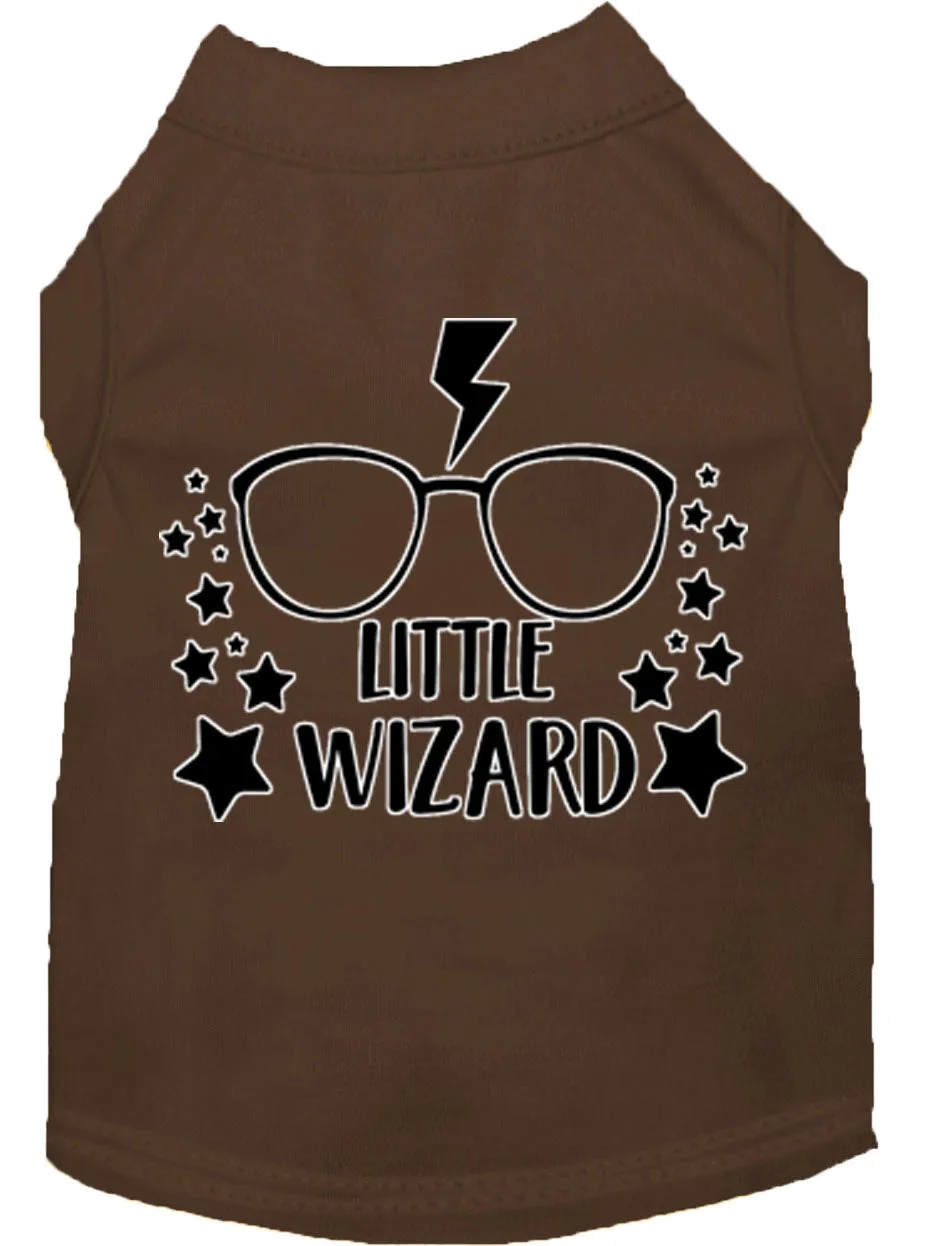 Little Wizard Screen Print Dog Shirt Brown Xs