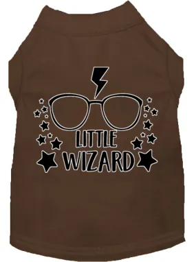 Little Wizard Screen Print Dog Shirt Brown Xs