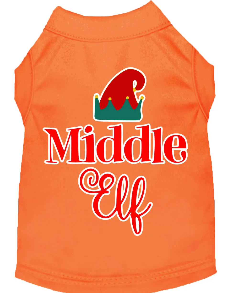 Middle Elf Screen Print Dog Shirt Orange Med