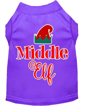 Middle Elf Screen Print Dog Shirt Purple Med