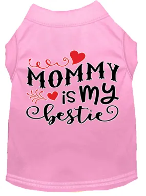 Mommy Is My Bestie Screen Print Dog Shirt Light Pink Xxxl