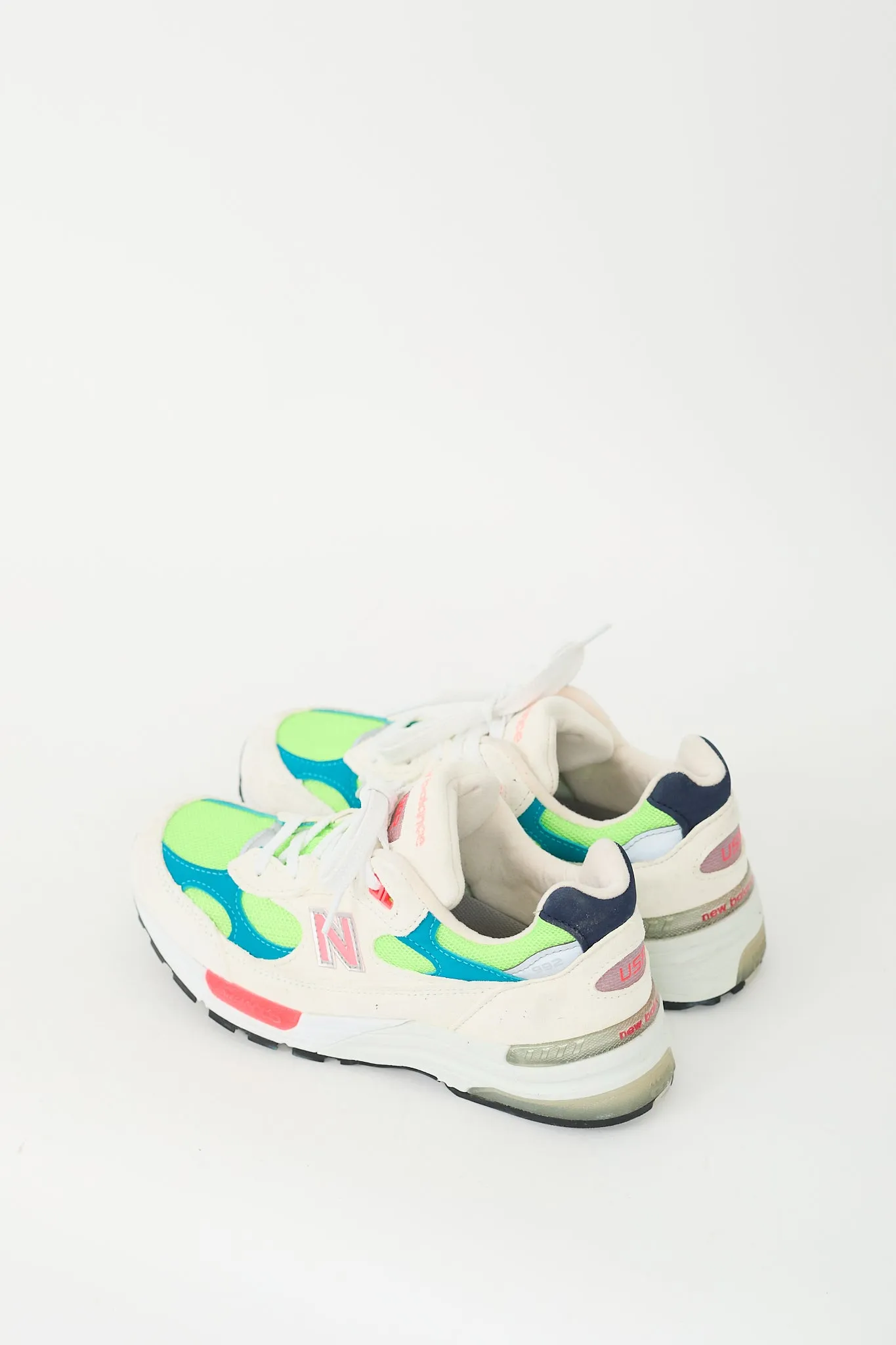 Neon Green & Multi Suede 992 Sneaker