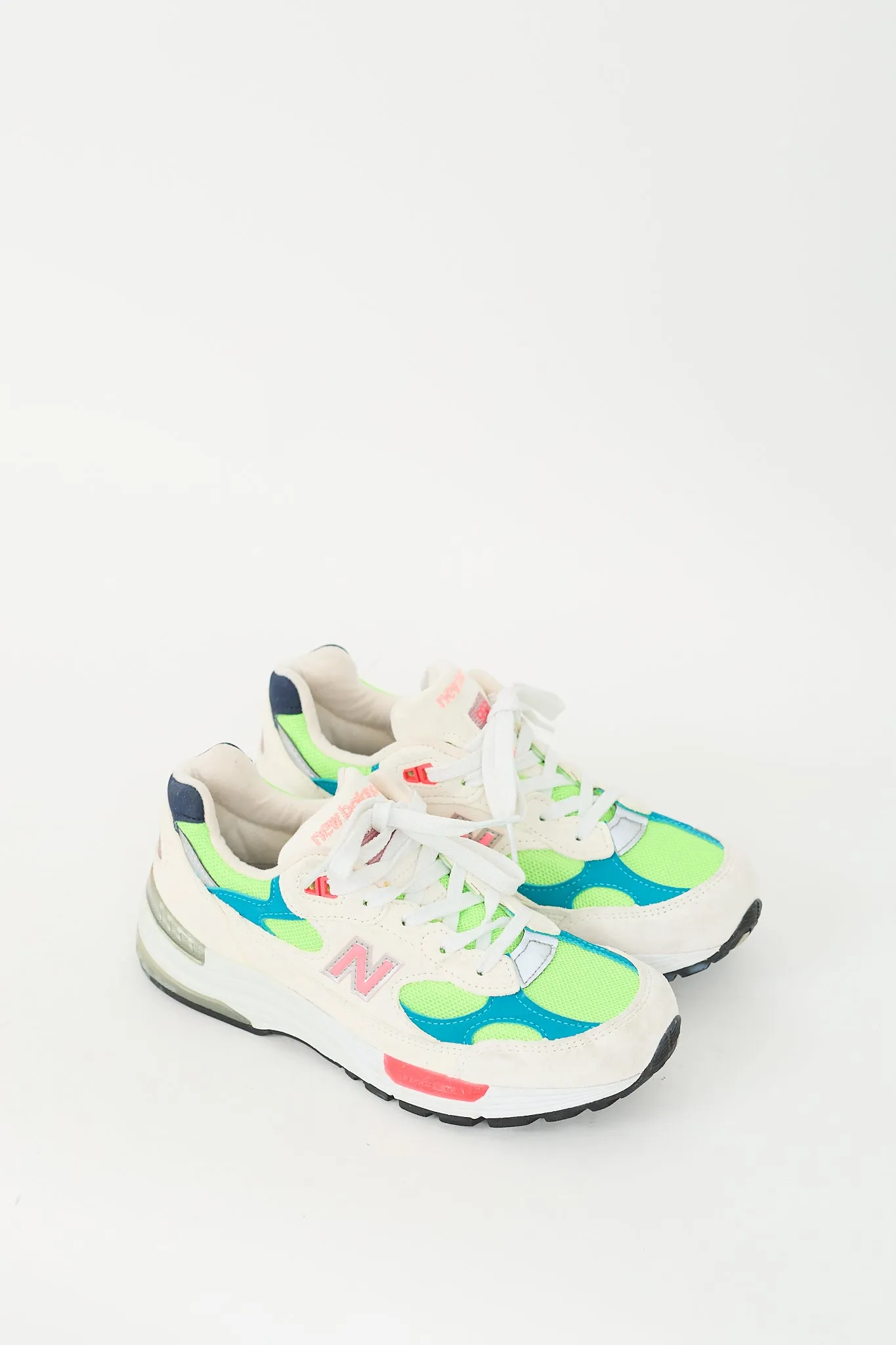 Neon Green & Multi Suede 992 Sneaker