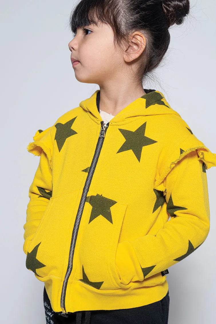 Nununu Star Ruffled Zip Girls Hoodie (Size 4/5 left)