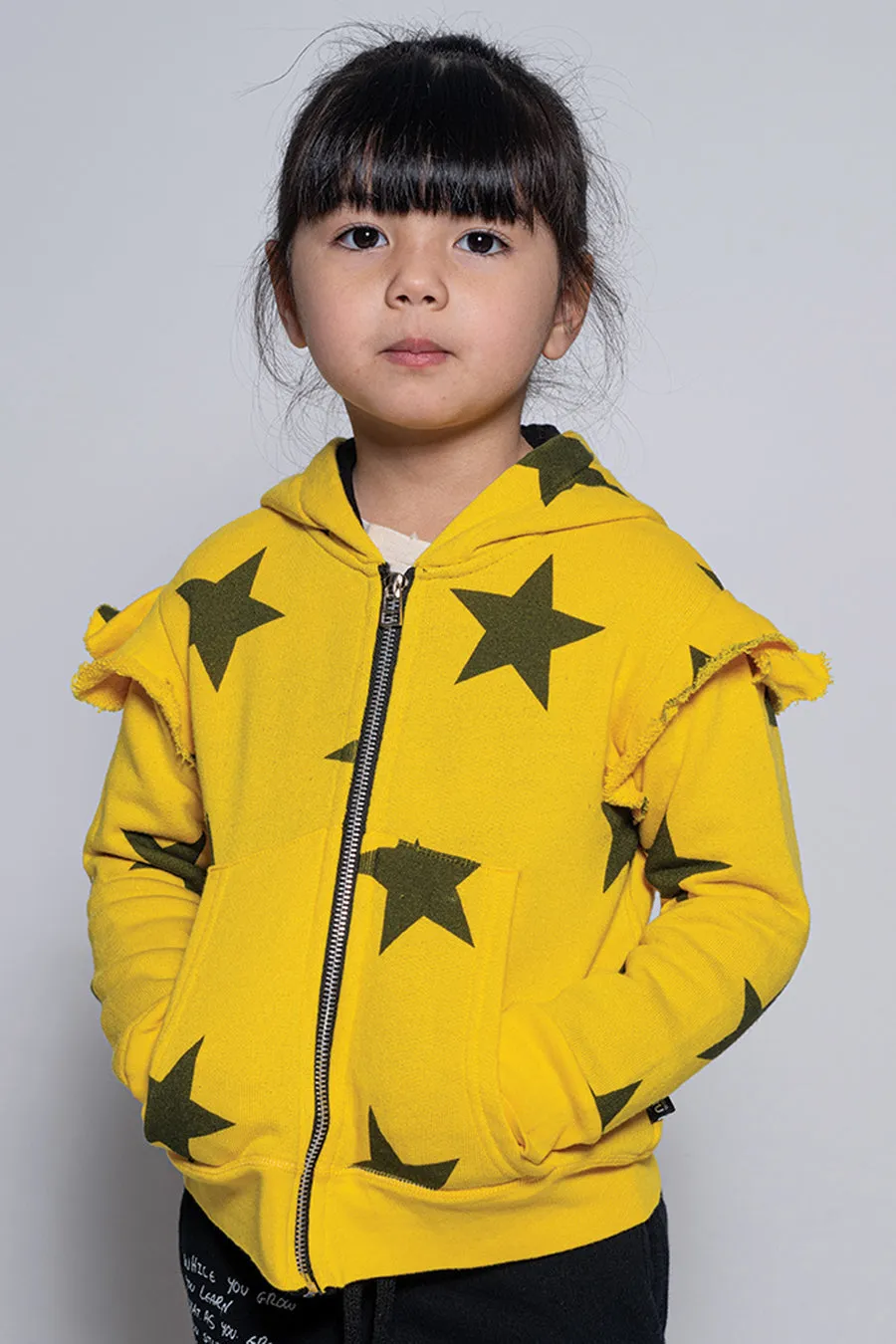 Nununu Star Ruffled Zip Girls Hoodie (Size 4/5 left)