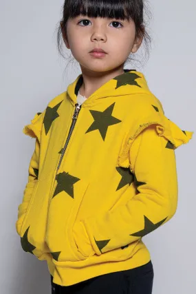 Nununu Star Ruffled Zip Girls Hoodie (Size 4/5 left)