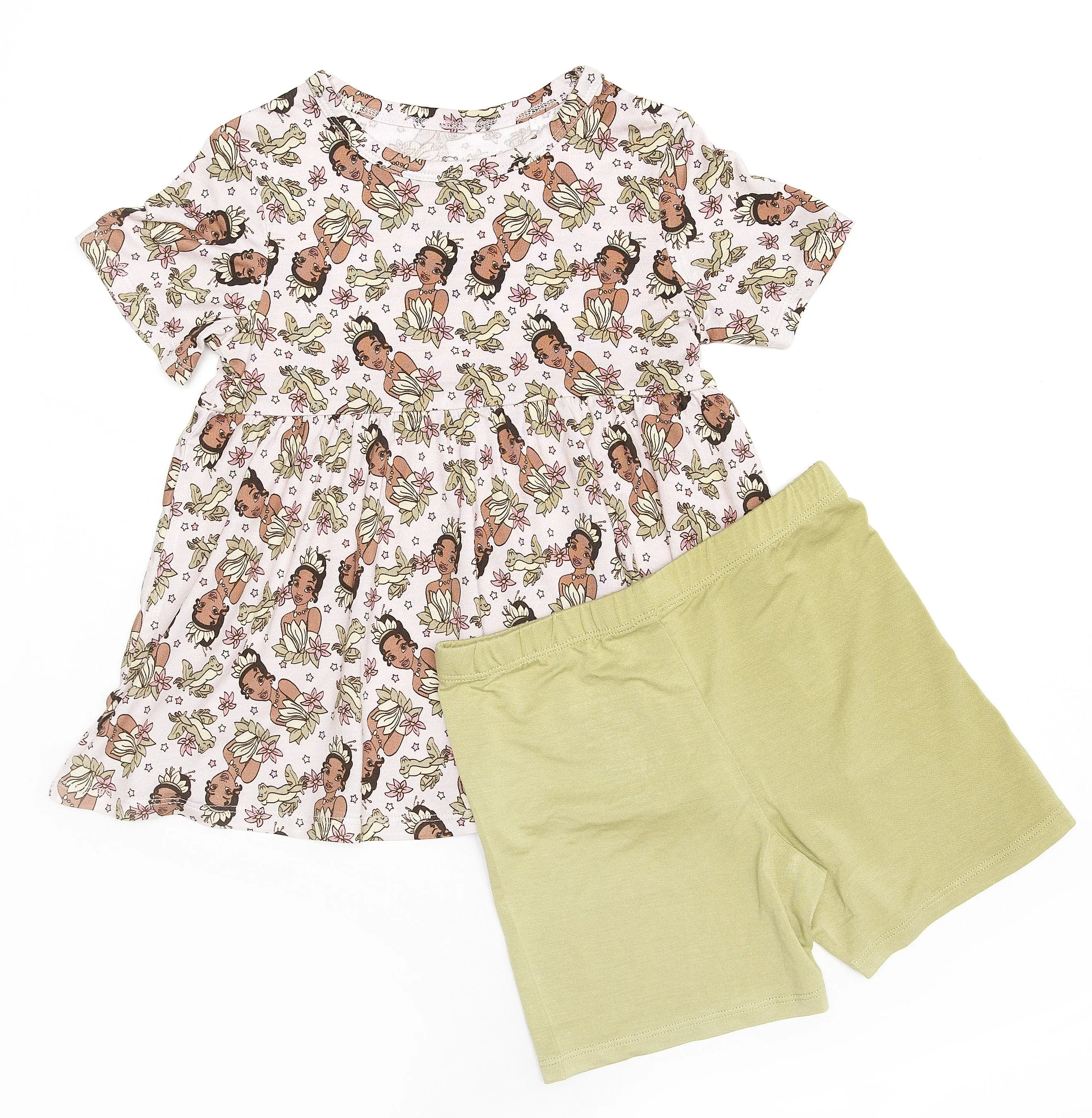 Park Fun Princess Tiana - Bamboo Short Sleeve & Shorts Peplum