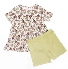 Park Fun Princess Tiana - Bamboo Short Sleeve & Shorts Peplum