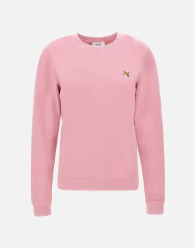 Pink Cotton Sweatshirt with Fox Logo