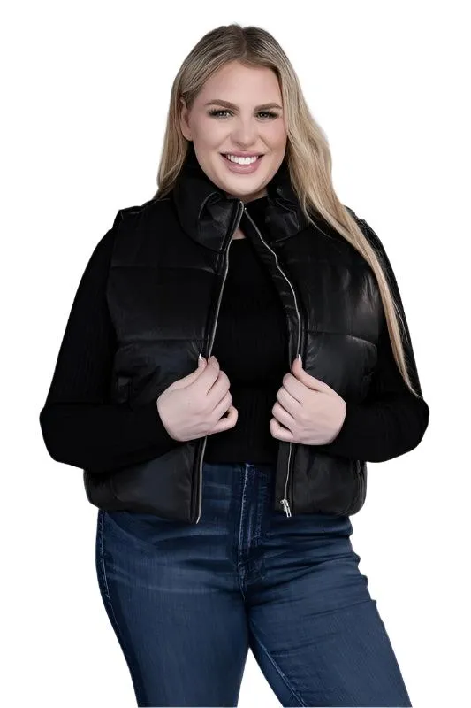 Plus Size Puffer Vest