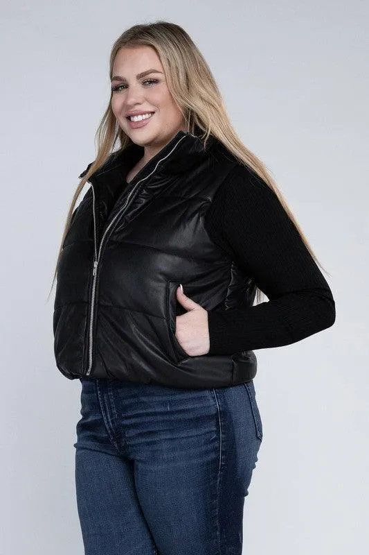 Plus Size Puffer Vest