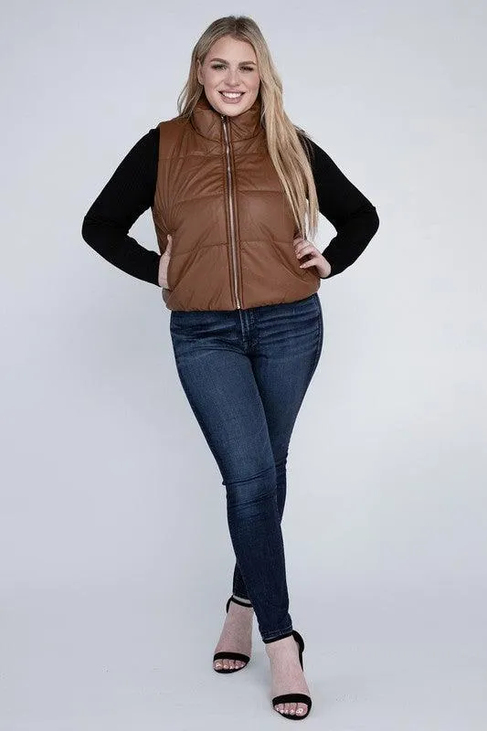 Plus Size Puffer Vest