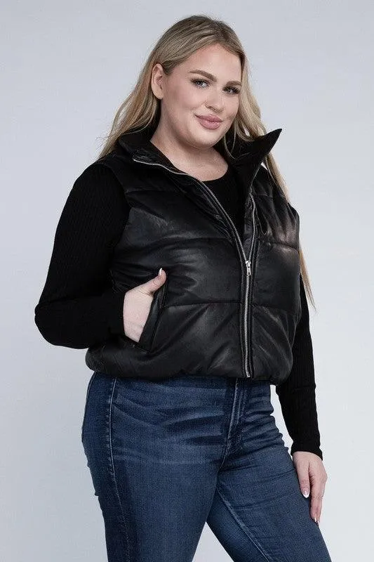 Plus Size Puffer Vest