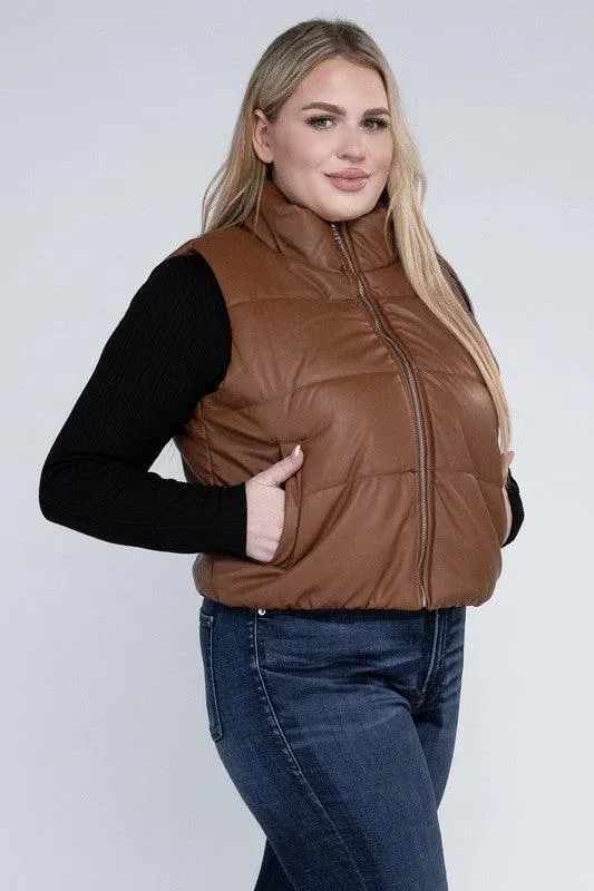 Plus Size Puffer Vest