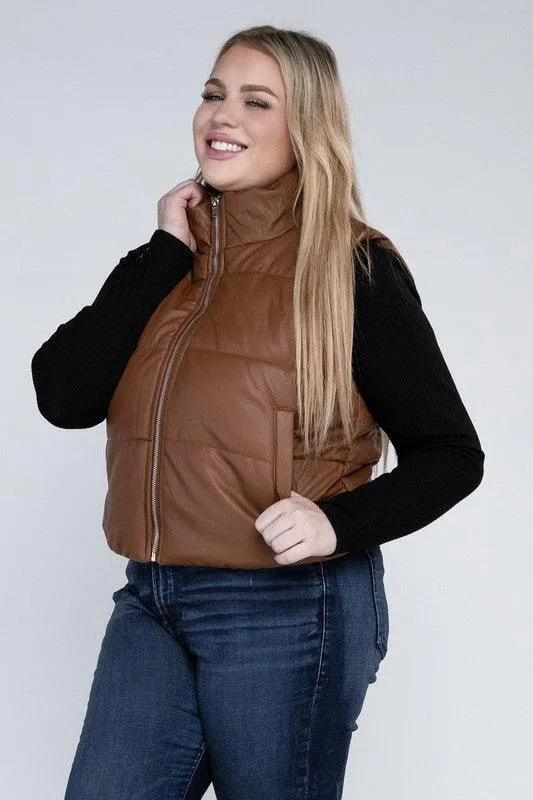 Plus Size Puffer Vest