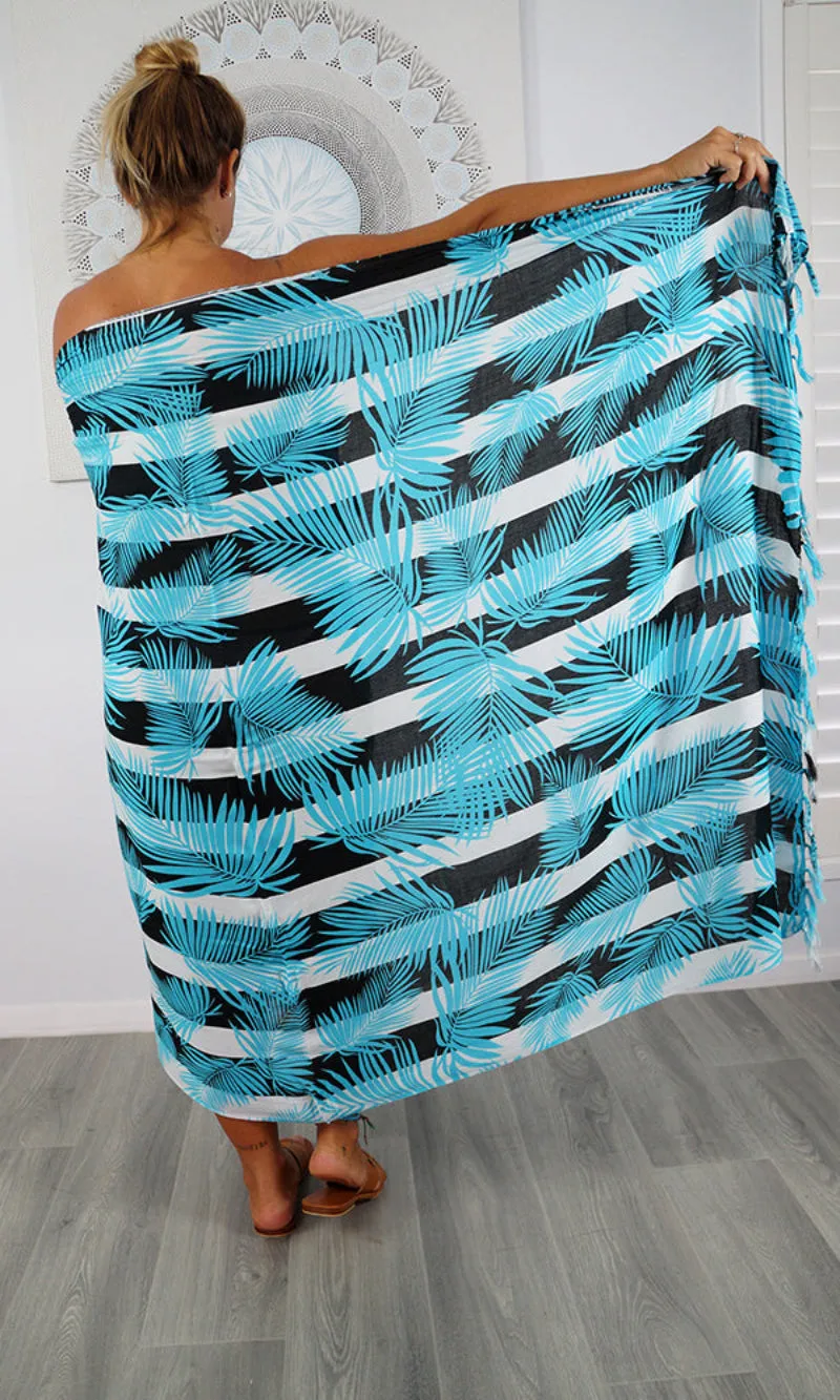 Rayon Sarong Leaf/Stripe, More Colours