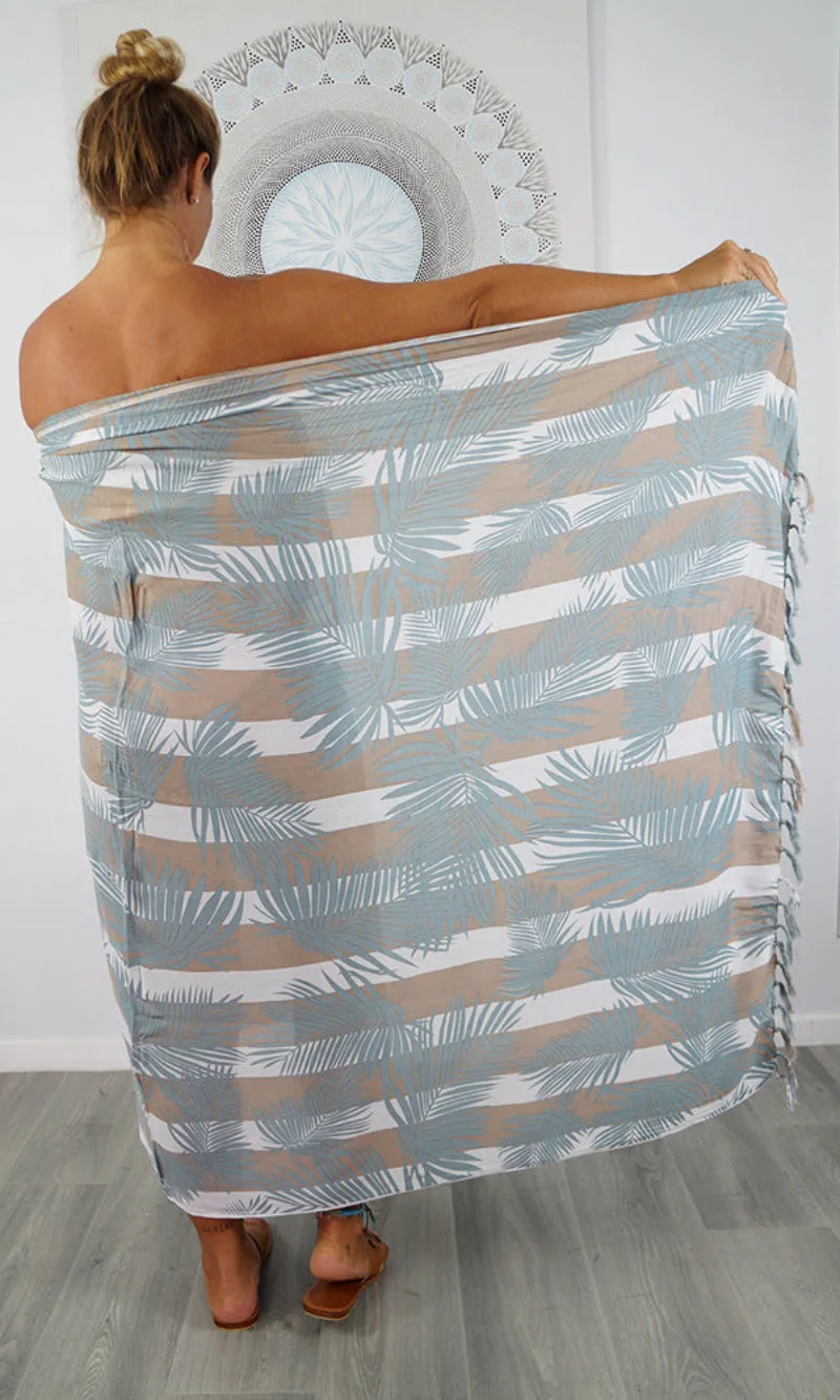 Rayon Sarong Leaf/Stripe, More Colours