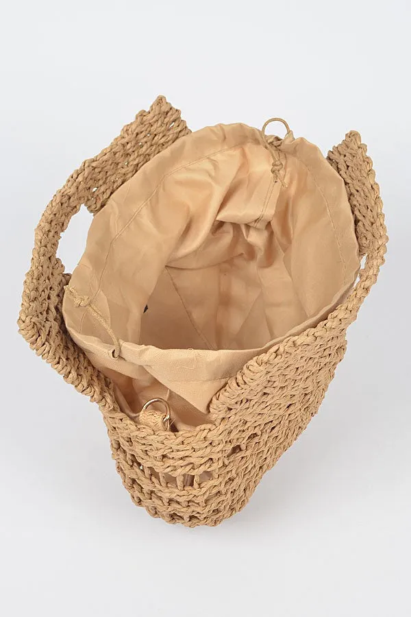 Seaside Serenity Straw Tote - Khaki