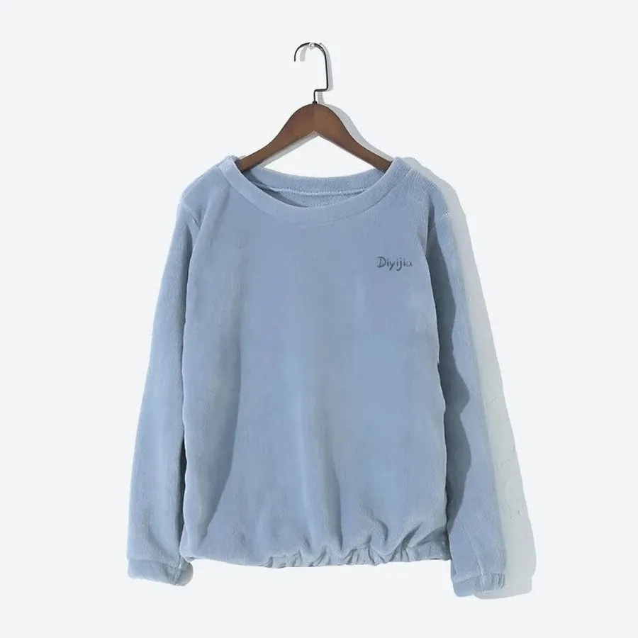 Soft Cozy Long-Sleeve Fleece Sweaters