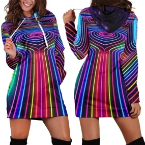 SPACE LINES HOODIE DRESS | ACIDMATH AI