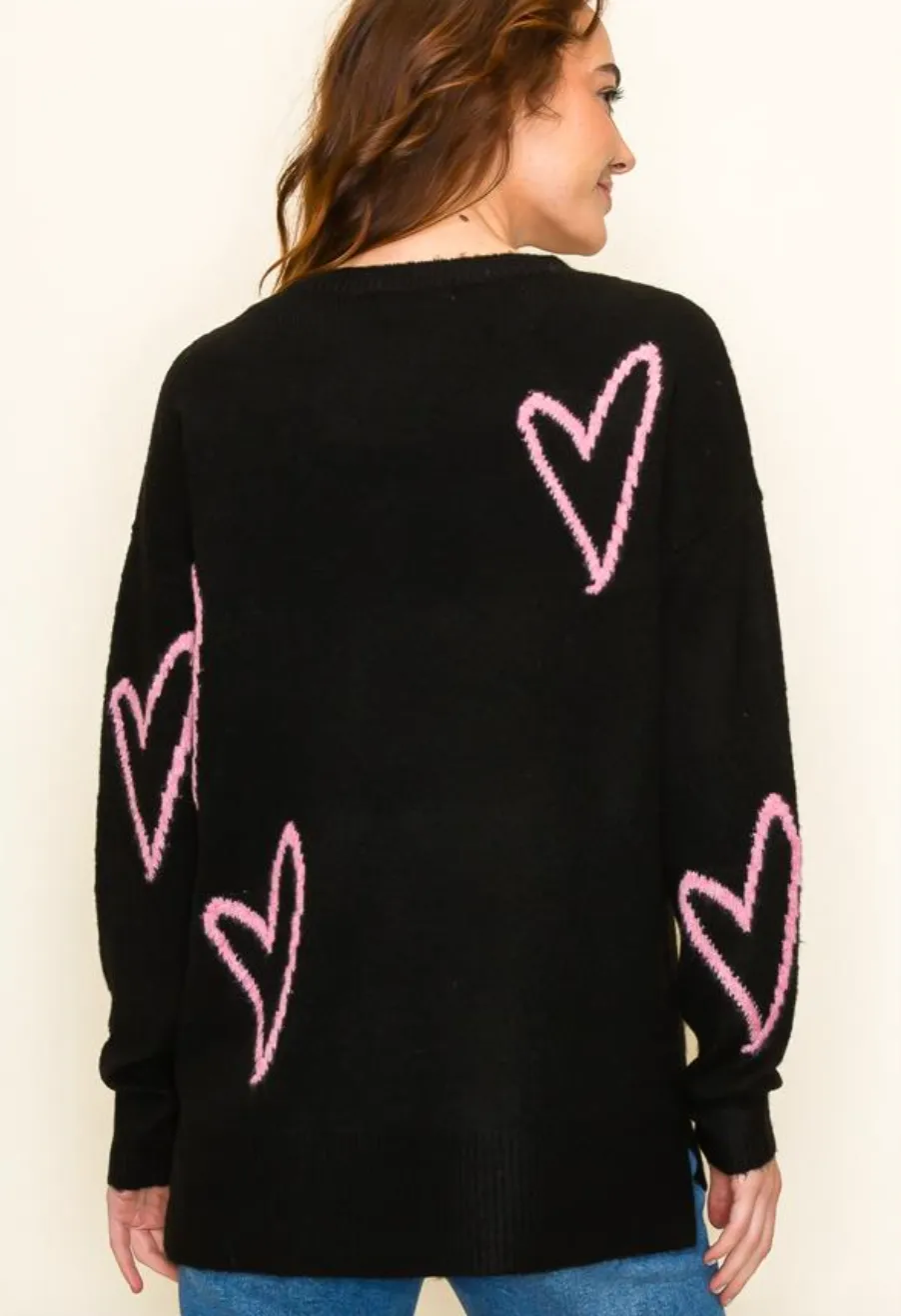 STC Random Hearts Sweater