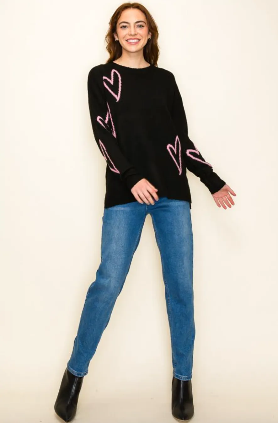 STC Random Hearts Sweater