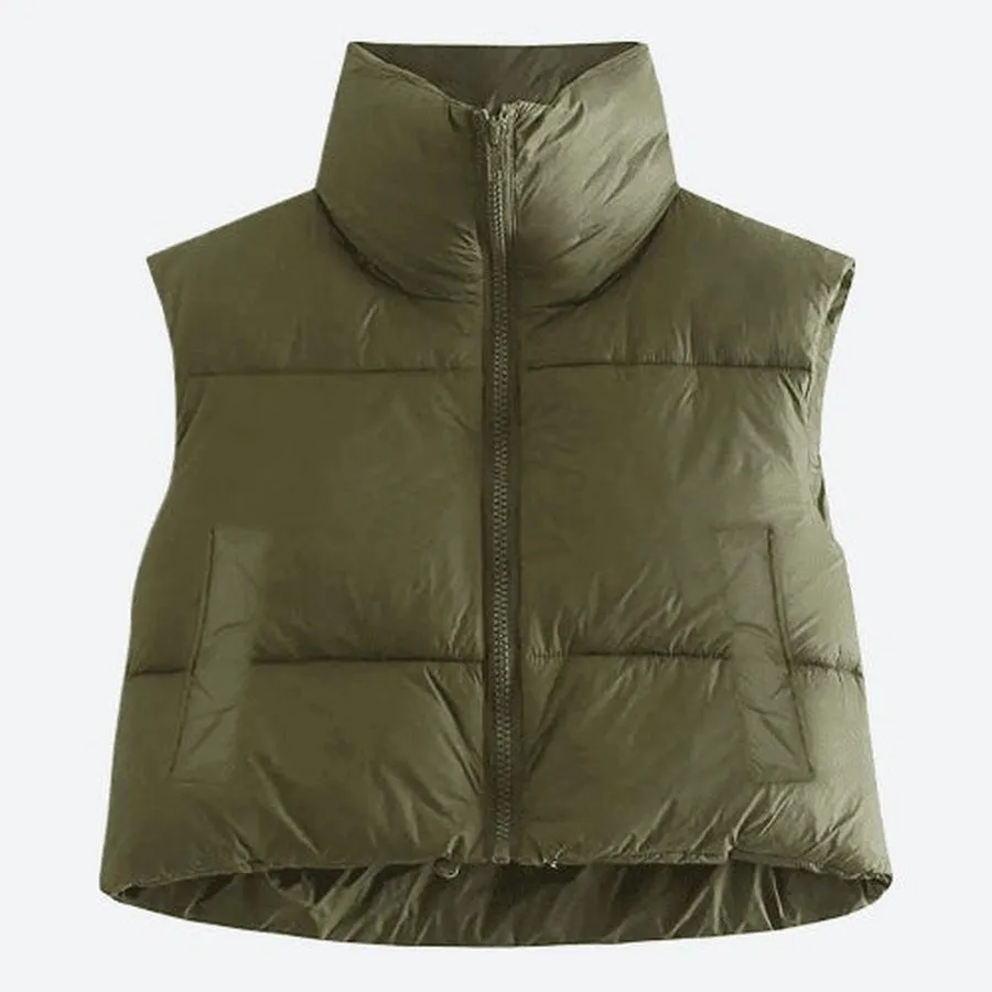 Stylish Warm Stand Collar Puffer Vests