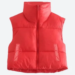 Stylish Warm Stand Collar Puffer Vests