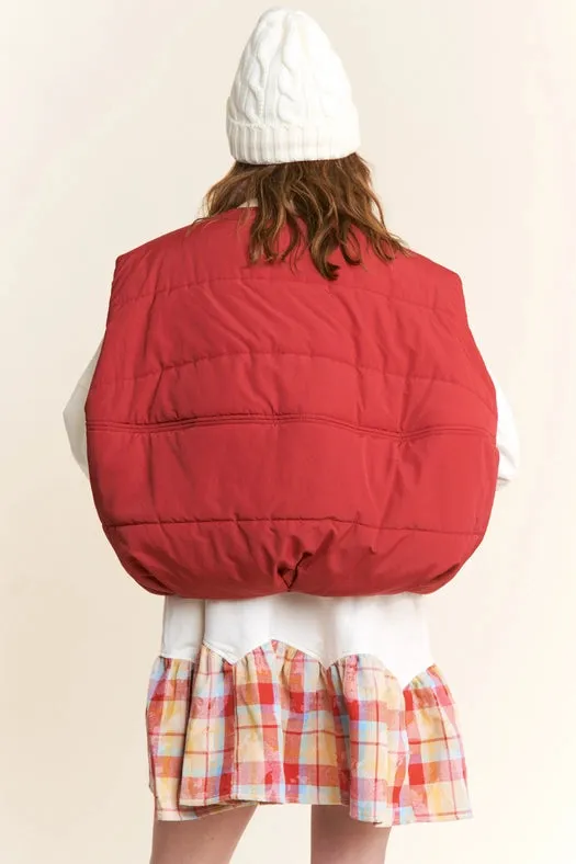 Zipper Puffer Vest with Pockets